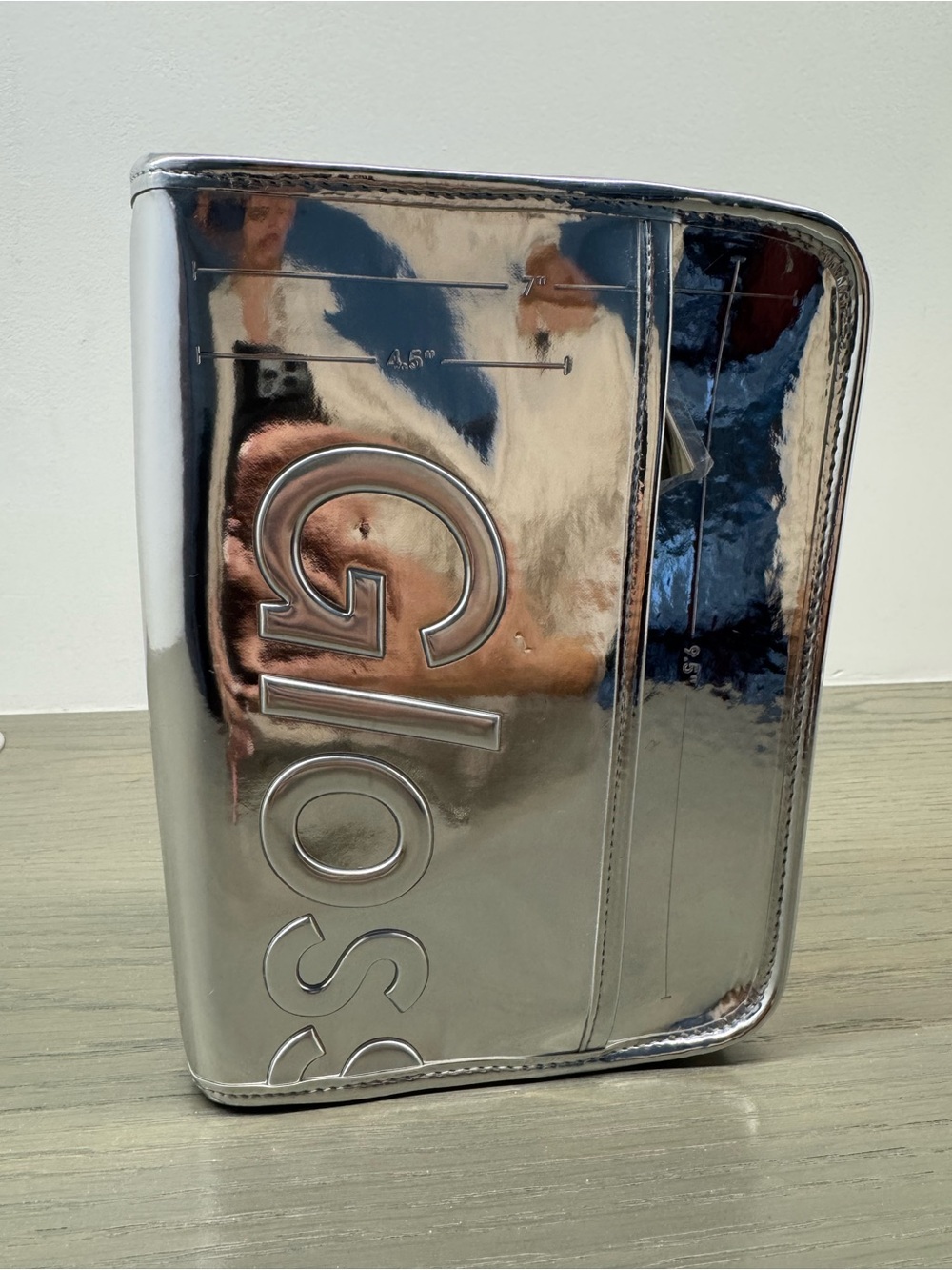 Glossier Limited Edition Chrome beauty bag Holiday 2024 Collection